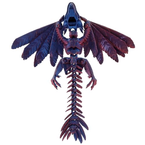 BAODBF Wyvern Federdrache, 3D-Drache, bedruckt, Drache, Drache, dekorativ, 3D, Drache, bewegliche Gelenke (Rot und Blau) von BAODBF