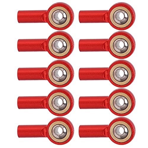 BAOFUYA 10pcs RC M2-Spurstabendkugeln- aus Rostfrohen Korrosionsbeständigen Aluminiumlegierung, Idealer Ersatz für Verbindungsstabenden (Rot) von BAOFUYA