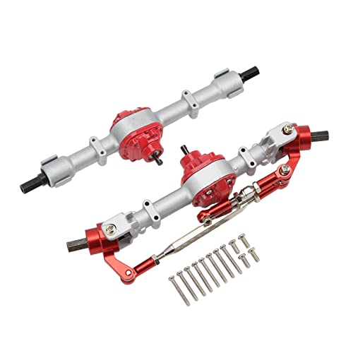 BAOFUYA RC -Auto Metall Vordere Hinterachse Set Hochfestigkeits -Upgrade -Teile für MN D90 D91 99S FJ45 1/12 RC -Auto, Anodierter Stabiler Betrieb für Hobbyisten (Silberrot) von BAOFUYA