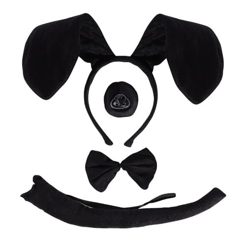 BAOPLAYKIDS Unisex Erwachsene Welpe Schlenkerohren, Stirnband, Nase und Schwanz Set Neuheiten Kostüm Zubehör Kit für Halloween, Schwarz, Einheitsgröße BAOPLAYKIDS Unisex Erwachsene Welpe Schlenkerohren, Stirnband, Nase und Schwanz Set Neuheiten Kostüm Zubehör Kit für Halloween, Schwarz, Einheitsgröße von BAOPLAYKIDS