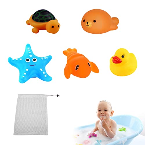 Badewannenspielzeug,5PCS Baby Badespielzeug,Wasserspielzeug,Badespielzeug,Badewanne Pool Spielzeug,Wasserspielzeug Kinder,Wasserspielzeug Badewanne,Spielzeug Badewanne,mit 1 Zugbeutel,für Kleinkinder von BAOSROY