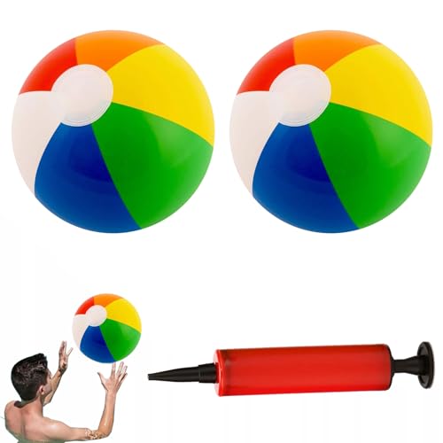 Wasserball Aufblasbar,2PCS Wasserbälle 58cm,Strandball Aufblasbar,Bunt Strandball Inflatable,Regenbogen Strand Bälle,Beachball in Regenbogenfarben,Beach Ball,Wasserbälle Aufblasbare für Kinder Beach Wasserball Aufblasbar,2PCS Wasserbälle 58cm,Strandball Aufblasbar,Bunt Strandball Inflatable,Regenbogen Strand Bälle,Beachball in Regenbogenfarben,Beach Ball,Wasserbälle Aufblasbare für Kinder Beach von BAOSROY