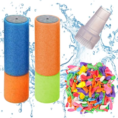 Wasserpistole Klein,2er Wasserspritzpistole Schaumstoff Kinder,120pcs Wasserballons Wasserbomben,Spritzpistolen Kinder,Wassergewehr Wasserspritze,für Party Strand Pool Outdoor Spielzeug Mitgebsel von BAOSROY