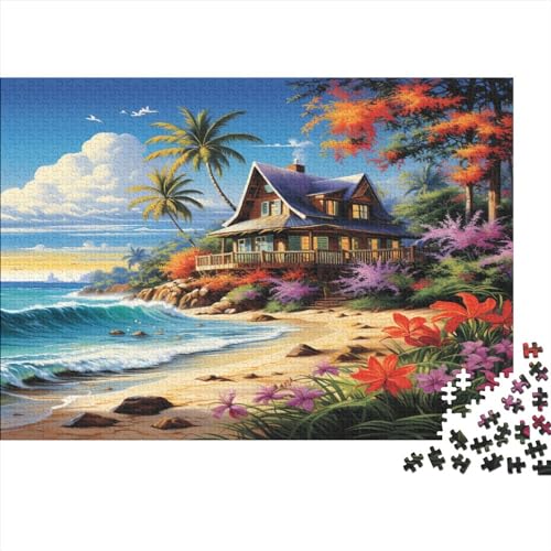 Hütte am Meer Puzzle 1000 Teile ErwachsenePuzzle Impossible Puzzle DIY Puzzle Geschicklichkeitsspiel Für Die Ganze Familie 1000pcs (75x50cm) von BARDYS