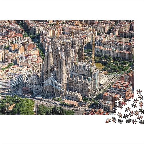 Sagrada Família Puzzle 1000 Teile Erwachsenenpuzzle Puzzle Barcelona Holzpuzzle Geschicklichkeitsspiel Für Die Ganze Familie Intellektuelles Herausforderungsspiel 1000pcs (75x50cm) von BARDYS