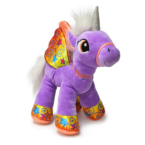 BARRADO Plüschtier Einhorn mit Flügeln Fantasie, 32 cm, 46615 (Lila) von BARRADO