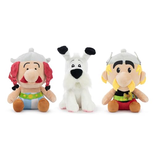 BARRADO Plüschtiere Asterix, Obelix, Ideáfix – Packung mit 3 Modellen – 16002820 von BARRADO