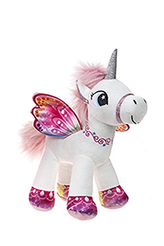 BARRADO Plüsch Geflügeltes Einhorn Stehend (Weiß/Rosa, 34cm) von BARRADO