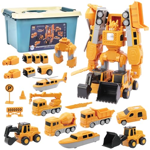 BARVERE Magnetische Bausteine Auto, 35PCS Magnetischer Verformung Roboter mit Aufbewahrungsbox, Magnet Spielzeug Kinder ab 3-9 Jungen Mädche von BARVERE