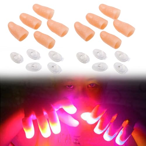 10 Pcs Magic Trick Finger Licht, Magisches Daumenlicht, Fingerlampe, Finger Light Magic, Leuchtende Fingerbeleuchtung, für Magie, Bar-Requisiten, Partyzubehör, Streichspielzeug von BASTOUR