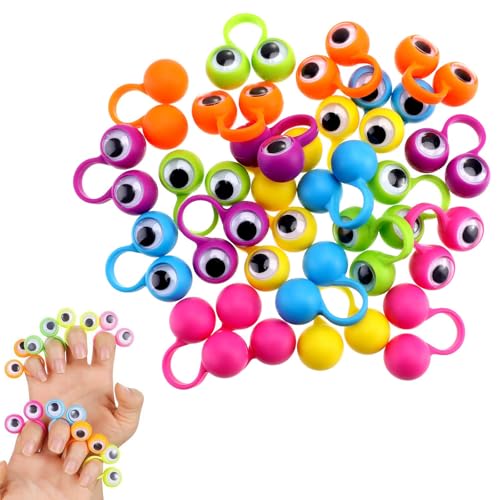 20 Stück Augen Fingerpuppen,Auge Finger Spielzeug,Kinder Große Augen Finger Ring,Augapfel Finger Puppet Ringe,Augapfel Finger Ringe,Eye Finger Puppet,Wiggly Googly Eyeball Ring(Gelegentliche Farbe) von BASTOUR