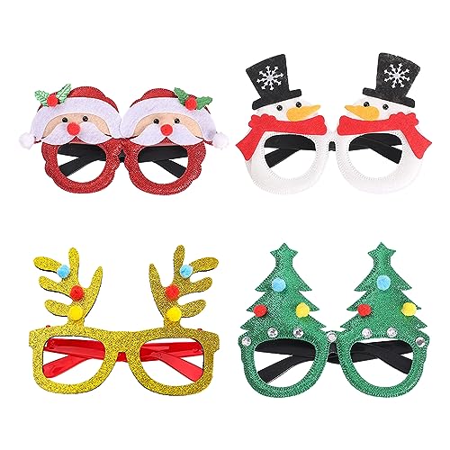 BASTOUR 4 Stück Weihnachten Brille Rahmen, Lustige Weihnachtsbrillen, Glitzer Weihnachten Brillengestell, Weihnachtsbrillen Kreative Lustige zum Weihnachten Party Deko für Erwachsene und Kinder BASTOUR 4 Stück Weihnachten Brille Rahmen, Lustige Weihnachtsbrillen, Glitzer Weihnachten Brillengestell, Weihnachtsbrillen Kreative Lustige zum Weihnachten Party Deko für Erwachsene und Kinder von BASTOUR