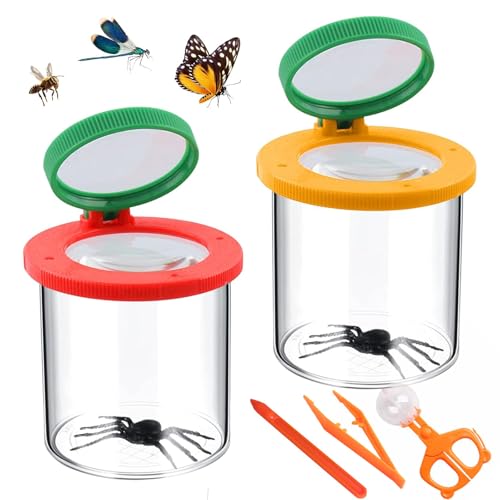 Becherlupe Lupenbecher Set, 2 Stück Becherlupen, Lupenglas für Kinder Insekten Viewer, Insekten Beobachtungsbox, Lupenglas für Kinder Wissenschaft Outdoor Natur Erkundung Becherlupe Lupenbecher Set, 2 Stück Becherlupen, Lupenglas für Kinder Insekten Viewer, Insekten Beobachtungsbox, Lupenglas für Kinder Wissenschaft Outdoor Natur Erkundung von BASTOUR
