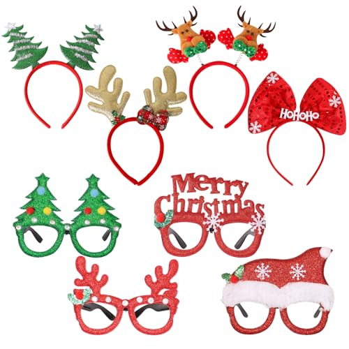 BASTOUR Weihnachtsstirnbänder, Weihnachtsbrillen, Geweih Weihnachtsstirnband, Weihnachtsbrillenrahmen/Brillen für Weihnachtsfeier, Weihnachtshaarreifen, Accessoire für Weihnachten Dekoration, 8pcs BASTOUR Weihnachtsstirnbänder, Weihnachtsbrillen, Geweih Weihnachtsstirnband, Weihnachtsbrillenrahmen/Brillen für Weihnachtsfeier, Weihnachtshaarreifen, Accessoire für Weihnachten Dekoration, 8pcs von BASTOUR