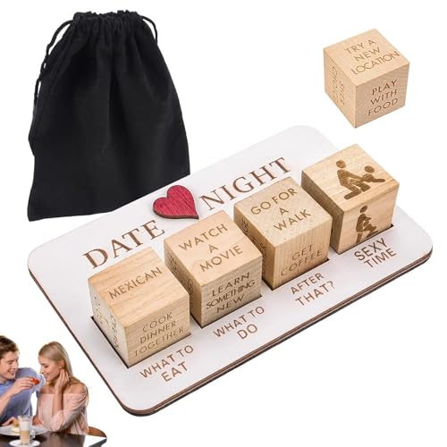 Date Night Würfel Set Date-Night-Würfel für Paare Paarwürfel Date Night Dice Kit Romantisches Paar-Würfel-Set Romantik Würfelspiel für Erwachsene Holzwürfel Spiele für Paare Geschenk für Sie und Ihn von BASTOUR