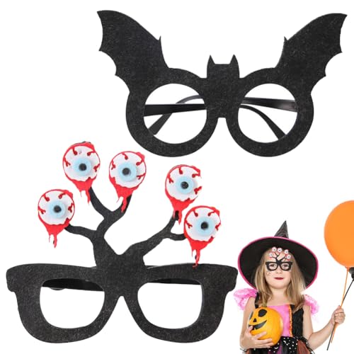 Halloween Brille Brillenrahmen für Halloween Halloween Party Brillen Lustiger Brillenrahmen für Halloween Halloween-Brillen Halloween Brillen Requisiten Brillengestelle für Halloween Streich (Style 2) von BASTOUR