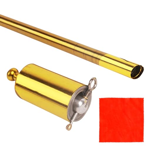 Tragbare Ausziehbarer Zauberstab, Magic Stab, Magischer Zauberstab, Professioneller Zauberstab, Metal Magic Wand, Metall Zauberstab, für Professionelle Zauberer, Bühne, Straßenzauber, Gold von BASTOUR