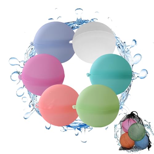Wasserbomben Wiederverwendbar Schnell Befüllbare Weiche Wasserbomben 6 Stück Wiederverwendbare Wasserballons und Netzbeutel mit Kordelzug Silikon Wasserbombe für Kinder Erwachsene Strand Poolparty Wasserbomben Wiederverwendbar Schnell Befüllbare Weiche Wasserbomben 6 Stück Wiederverwendbare Wasserballons und Netzbeutel mit Kordelzug Silikon Wasserbombe für Kinder Erwachsene Strand Poolparty von BASTOUR