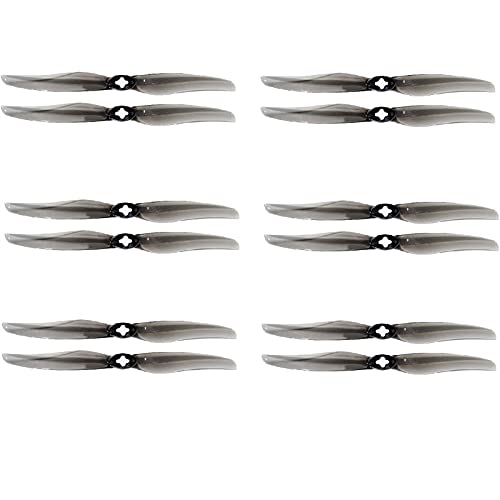 BATIVFLUG Werkzeuge kompatibel mit LR5126-2 5,1 x 2,6 2-Blatt-PC-Propeller für RC FPV Racing 12,7 cm für Mini-Drohnen mit großer Reichweite, Ersatzteile, DIY-Teile (6 Paar, grau) von BATIVFLUG