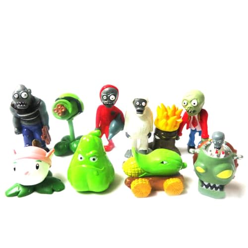 10 Stück Cartoon Pflanzen Zombies Peashooter, Sammelspielzeug, Modell Statue, PVC Spielzeug, Desktop Ornamente, Fans, Sammelmodell von BATTERUI