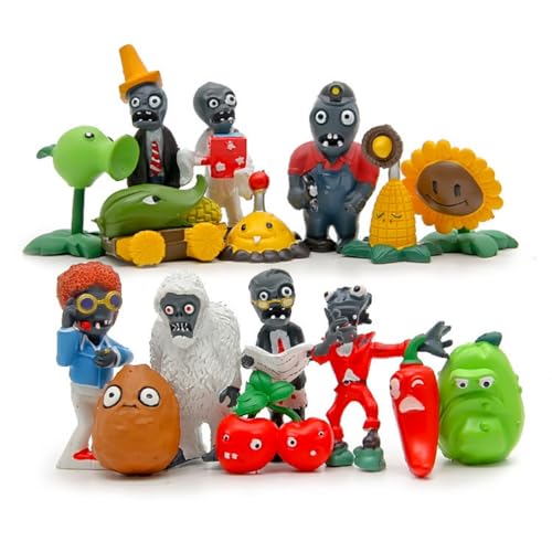 16 Stück Cartoon-Figuren Pflanzen Zombies Spielzeug-Sammlung Modell Dekoration Sammlerstücke von BATTERUI