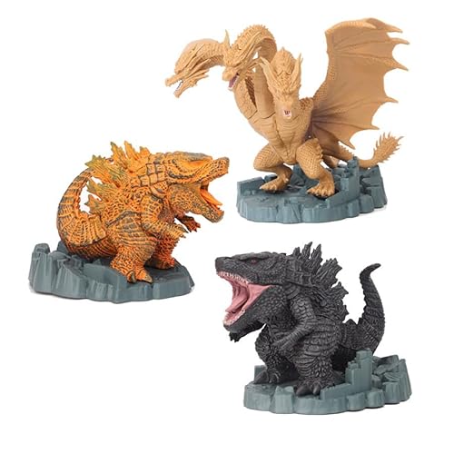 3 Stück Anime Godzillas Figuren Sammelmodell Spielzeug PVC Figuren Ornamente Desktop Fans, Sammlermodell von BATTERUI