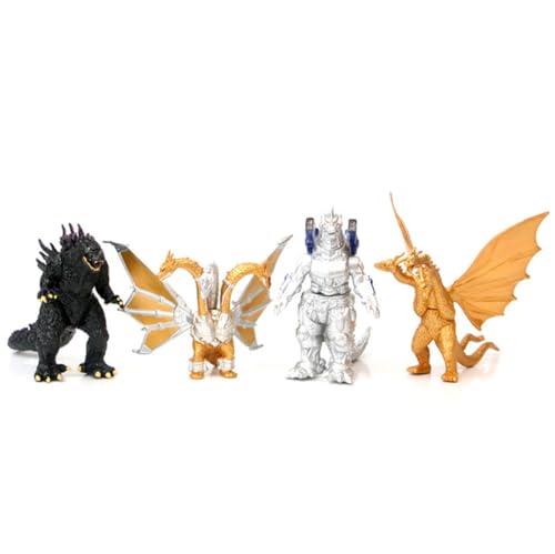 4 Stück Anime Godzillas Figuren, Sammlermodell, Spielzeug, PVC-Figuren, Desktop-Ornamente, Sammlermodell für Fans von BATTERUI