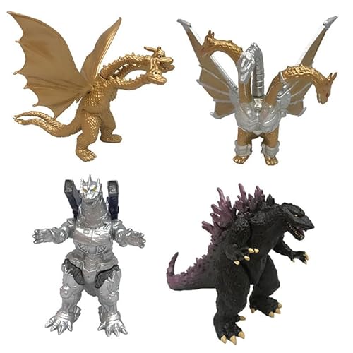 4 Stück Anime Godzillas Figuren, Sammlermodell, Spielzeug, PVC-Figuren, Desktop-Ornamente, Sammlermodell für Fans von BATTERUI