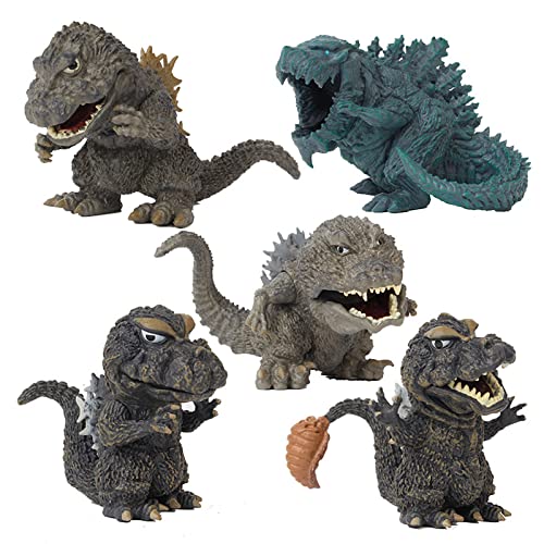 5 Stück Anime Godzillas Figuren Sammelmodell Spielzeug PVC Figuren Ornamente Desktop Fans, Sammlermodell von BATTERUI