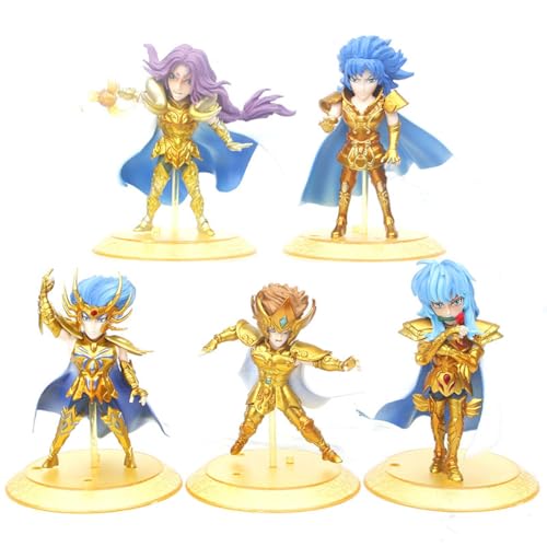 5 Stück Cartoon Golds Saints Seiya Figuren Sammelmodell PVC Spielzeug Desktop Ornamente für Fans Sammelmodell von BATTERUI