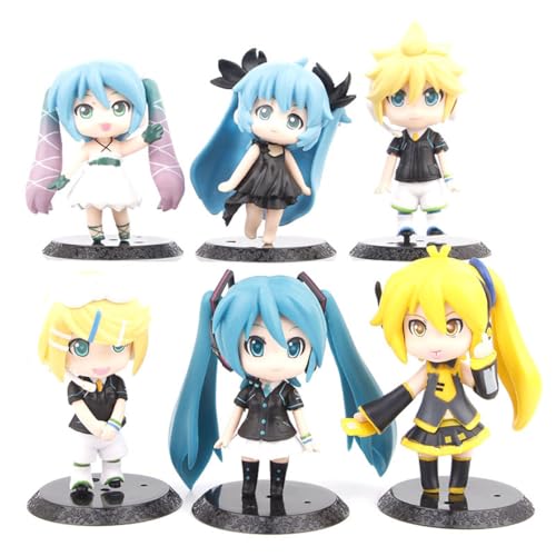 6 Stück Anime Figuren Mikus, Sammlermodell, Spielzeug, PVC-Figuren, Desktop-Ornamente, Ventilatoren, Sammlermodell von BATTERUI