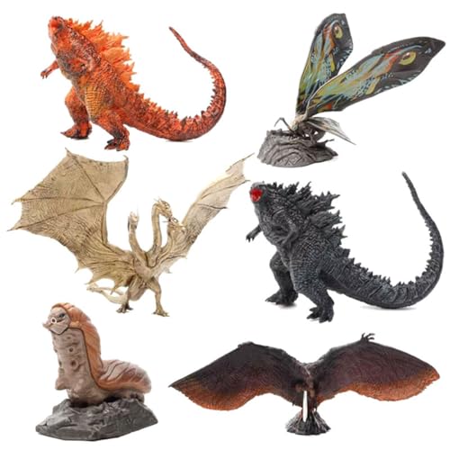 6 Stück Anime Godzillas Figuren, Sammlermodell, Spielzeug, PVC-Figuren, Desktop-Ornamente, Sammlermodell für Fans von BATTERUI