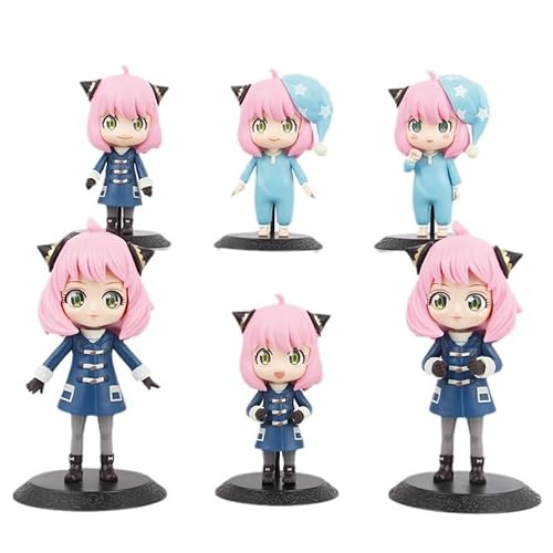 6 Stück Anime Spys Familys Anyas Forgers, Sammelspielzeug, PVC-Figuren, Desktop-Ornamente, Sammelmodell für Fans von BATTERUI