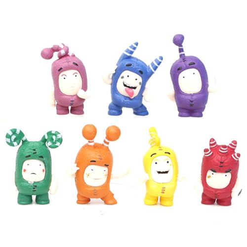 7 Stück Anime Oddbods Figuren, Sammelmodell, PVC-Figuren, Desktop-Ornamente, Sammelmodell für Fans von BATTERUI