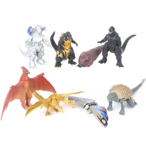 8 Stück Anime Godzillas Figuren, Sammlermodell, Spielzeug, PVC-Figuren, Desktop-Ornamente, Sammlermodell für Fans von BATTERUI