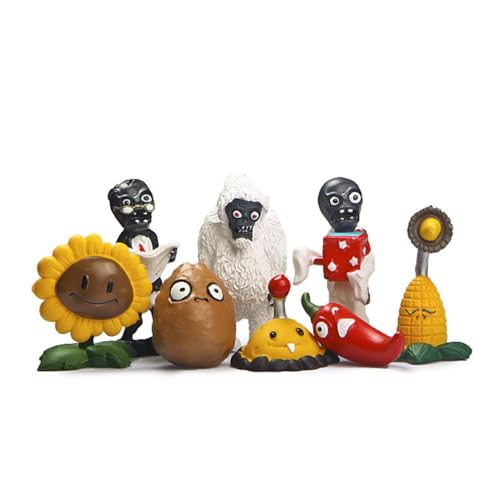 8 Stück Cartoon Pflanzen Zombies Figuren Spielzeug Sammlung Spielzeug Dekoration Modell Sammlerstücke von BATTERUI