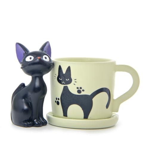 BATTERUI 1 x schwarze Katze Jiji Mini-Blumentopf, Anime-Figur, Spielzeug, Kollektion, Modell, Dekoration, Sammlerstücke, Statue von BATTERUI