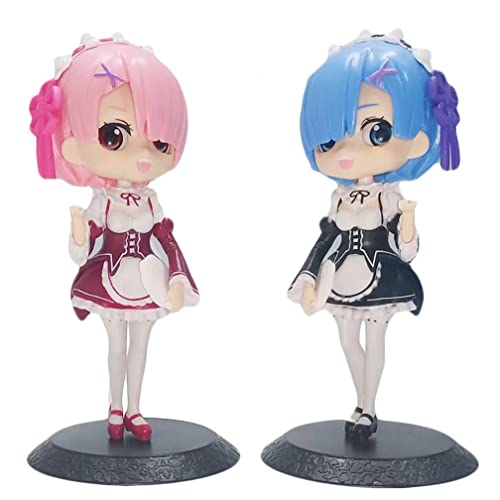 BATTERUI 2 Stück Re: Zero Starting Life in Another World Anime-Figur, Spielzeug, Sammlung von Spielzeugmodellen für Anime-Fans von BATTERUI