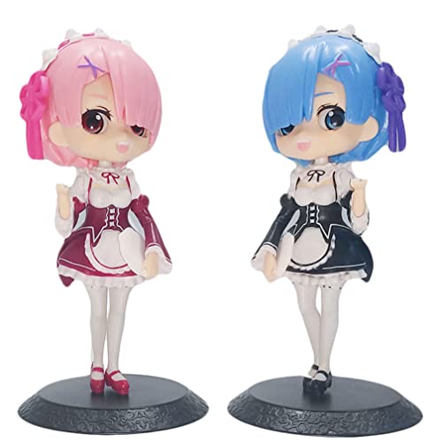 BATTERUI 2 Stück Re: Zero Starting Life in Another World Anime-Figur, Spielzeug, Sammlung von Spielzeugmodellen für Anime-Fans von BATTERUI