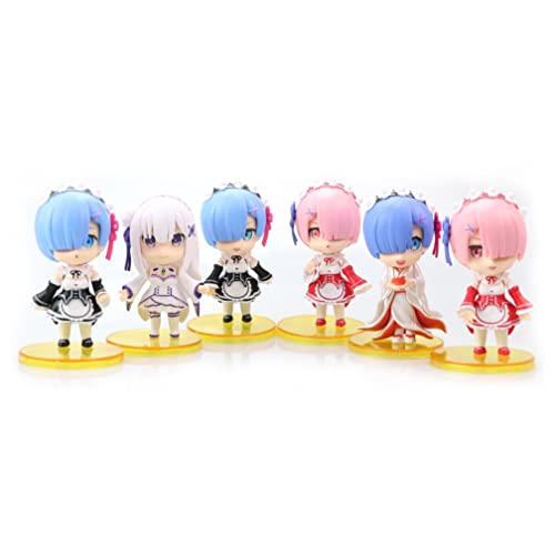 BATTERUI 6-teiliges Spielzeugset, Re: Zero Starting Life in Another World, Anime-Figur, Spielzeug, Modellkollektion für Anime-Fans von BATTERUI