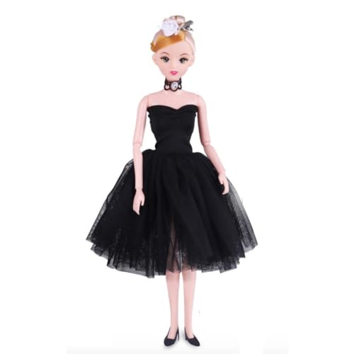 BATTERUI Puppe Prinzessin Mädchen Ballettfigur schwarzes Kleid 30 cm von BATTERUI