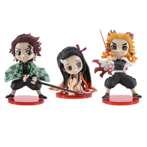 BATTERUI Teufelskiller Figuren Kamado Nezuko Kamado Tanjirou Rengoku Kyoujurou 3 Stück von BATTERUI