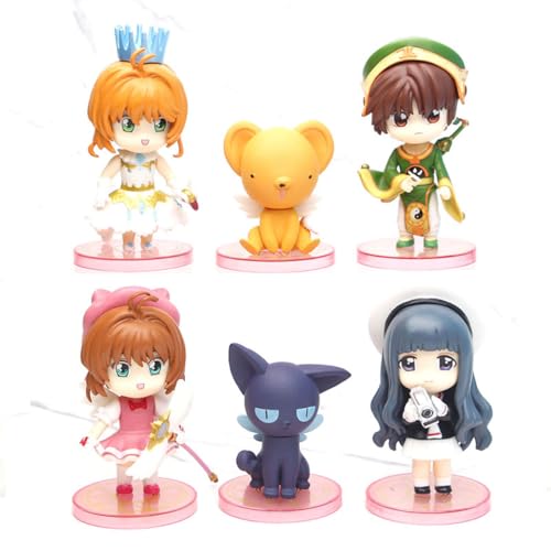 Cardcaptor Sakuras Kinomotos Sakuras Sammelmodell, PVC-Figuren, Tischornamente, für Fans, Sammelmodell, 6 Stück von BATTERUI