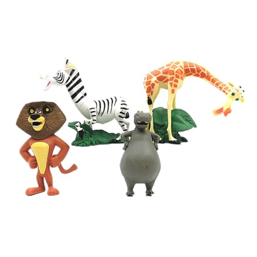 Cartoon-Figuren aus Madagaskar, Giraffen, Sammelspielzeug, Statuenmodell, PVC, Ornamente, Fans, Sammelmodell, 4 Stück von BATTERUI