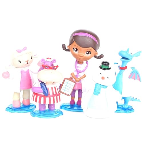 Doc McStuffins Cartoon-Figuren, Sammelmodell, PVC-Figuren, Desktop-Ornamente, für Fans, Sammelmodell, 5 Stück von BATTERUI