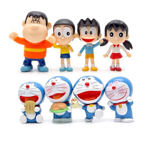 Doraemon Nobita Cartoon-Figuren, 8 Stück, Spielzeugkollektion, Modelldekoration, Sammlerstücke von BATTERUI