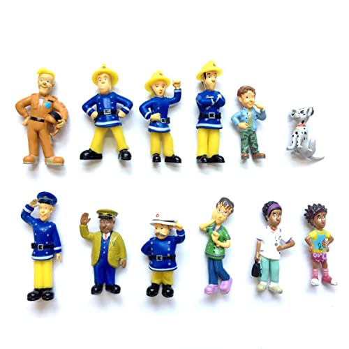 Fireman's Sam's Cartoon-Figuren, Sammelspielzeug, 36 cm, 12 Stück von BATTERUI