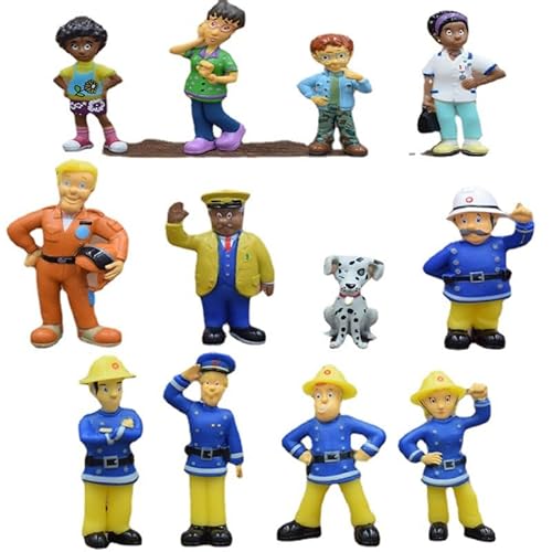 Firemans Sam 12 Stück Cartoon Figuren Sammelmodell PVC Figuren Desktop Ornamente für Fans Sammelmodell von BATTERUI