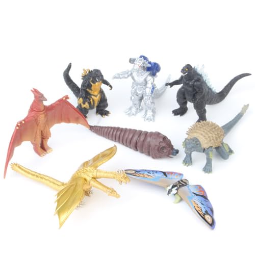 Ghidorah Mothra Laraton Cartoon-Figuren, 8 Stück, Spielzeug-Sammlung, Dekorationsmodell, Sammlerstücke von BATTERUI