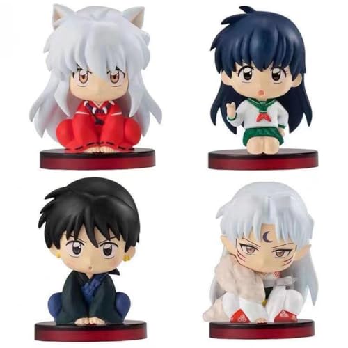 Inuyasha 4 Stück Anime Figuren Spielzeug Sammlung Spielzeug Dekoration Modell Sammelobjekte von BATTERUI